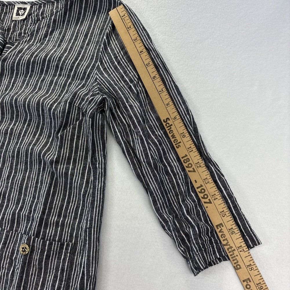 Anne Klein Womens Dress Linen Blend 3/4 Sleeve Striped Size 4 Beachy Lightweight - Picture 11 of 16